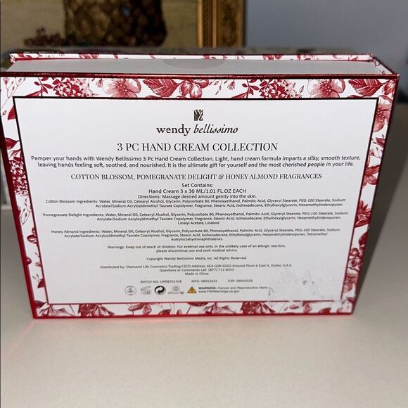 wendy bellissimo Hand CreamโCotton Blossom Pomegranate Delight Honey Almond 3pk - Picture 2 of 9